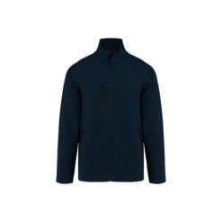 Ekologiczna 3-warstwowa kurtka Kariban Softshell. Niebieskie kurtki męskie KARIBAN, m, bez wzorów, z poliesteru, bez kaptura. Za 175.50 zł.