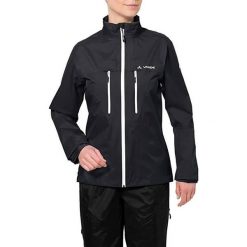 Kurtka turystyczna damska Vaude Tiak. Czarne kurtki sportowe damskie Vaude, s, bez wzorów, bez ramiączek, bez kaptura. Za 367.00 zł.