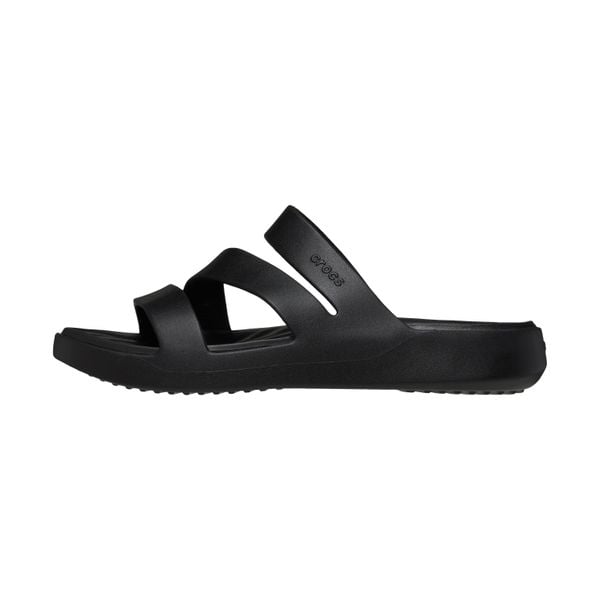 Klapki plażowe damskie Crocs Getaway Strappy. Czarne klapki damskie Crocs, bez wzorów, sportowe, bez obcasa, bez zapięcia. Za 175.96 zł.