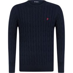 Sweter w kolorze granatowym. Niebieskie swetry męskie Denim Culture, l, bez wzorów, z bawełny, bez kołnierzyka, bez ramiączek. W wyprzedaży za 159.95 zł.