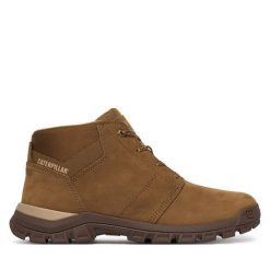 Trzewiki CAT Footwear. Brązowe botki męskie CAT Footwear, bez wzorów, bez obcasa, bez zapięcia. Za 519.99 zł.