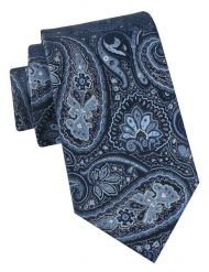 Klasyczny Krawat Męski - Chattier - Granat i Niebieski, Wzór Orientalny. Niebieskie krawaty i muchy Chattier, bez wzorów, z tkaniny, eleganckie. Za 49.00 zł.