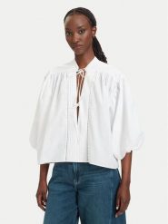 BOSS Koszula C_Bales 50564545 Biały Relaxed Fit. Białe koszule damskie Boss, bez wzorów, z bawełny, bez kołnierzyka, bez ramiączek. Za 594.99 zł.