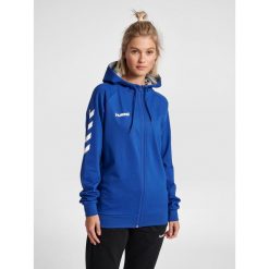 Bluza z kapturem do piłki ręcznej damska Hummel Go Cotton Zip Hoodie Woman. Niebieskie bluzy damskie Hummel, xs, bez wzorów, z bawełny, klasyczne, bez ramiączek, z kapturem. Za 234.00 zł.