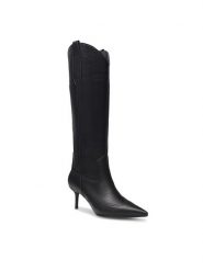 Nine West Kowbojki ZARIYA 909001 Czarny. Czarne kozaki damskie Nine West, bez wzorów, ze skóry, bez obcasa, na szpilce, bez zapięcia. Za 329.99 zł.