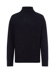 Selected sweter z golfem - SLHLand Mężczyźni Wełna niebieski, L. Niebieskie swetry męskie Selected, l, bez wzorów, z materiału, bez kołnierzyka, bez ramiączek. Za 279.95 zł.