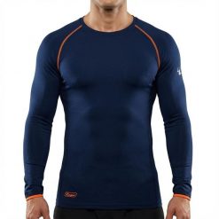 Elastyczne rękawy do biegania niebiesko-pomarańczowe fluorescencyjne. Brązowe bielizna sportowa damska Legea, bez wzorów. Za 64.00 zł.