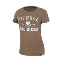 Koszulka damska Pitbull Denim Washed Love PB. Białe bluzki damskie PITBULL, s, bez wzorów, z denimu, casualowe, bez kołnierzyka, bez ramiączek. Za 74.99 zł.
