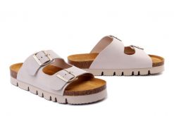 DR. BRINKMANN 700348-81 offwhite, klapki damskie. Brązowe klapki damskie Dr. Brinkmann, na lato, bez wzorów, ze skóry, bez obcasa, bez zapięcia. Za 289.90 zł.