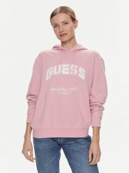 Guess Bluza V2YQ02 FL04D Różowy Regular Fit. Czerwone bluzy damskie Guess, s, z aplikacjami, z bawełny, bez ramiączek, bez kaptura. Za 399.99 zł.