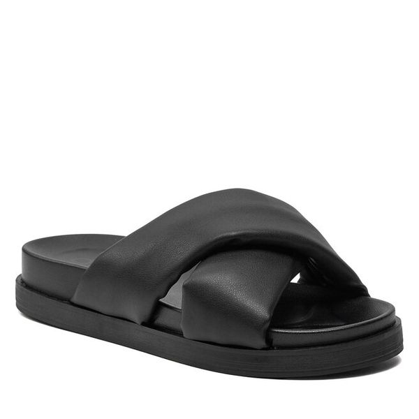 Klapki ONLY Shoes. Czarne klapki damskie ONLY Shoes, bez wzorów, bez obcasa, bez zapięcia. Za 79.99 zł.