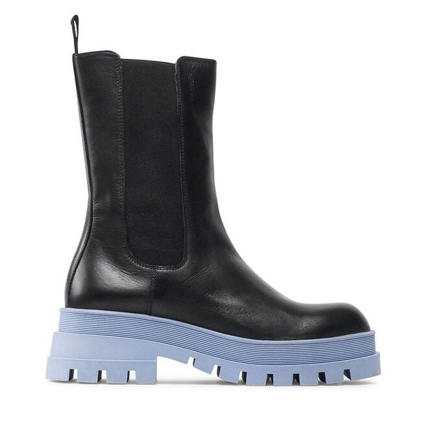 Sztyblety Badura. Czarne botki damskie Badura, bez wzorów, bez obcasa, na płaskiej podeszwie, bez zapięcia. Za 279.99 zł.