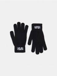 Rękawiczki NASA - czarny. Czarne rękawiczki męskie Sinsay, bez wzorów. Za 15.99 zł.