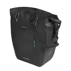 Pojedyncza torba rowerowa Rivo M MIK Hooks, czarna. Czarne torby na laptopa damskie BASIL, bez wzorów, z materiału. Za 319.99 zł.