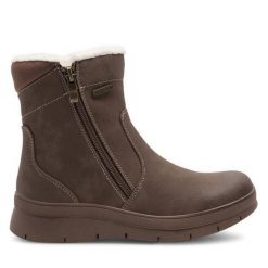 Botki Go Soft. Brązowe botki damskie GO SOFT, bez wzorów, bez obcasa, na płaskiej podeszwie, bez zapięcia. Za 199.99 zł.