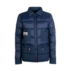 Kurtka puchowa HKM Derby. Niebieskie kurtki męskie HKM, s, z aplikacjami, z gumy, bez kaptura. Za 367.50 zł.