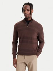 BOSS Sweter H-Fine 50571269 Brązowy ciemny Regular Fit. Brązowe swetry męskie Boss, m, bez wzorów, z wełny, bez kołnierzyka, bez ramiączek. Za 899.99 zł.