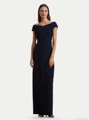 LAUREN RALPH LAUREN Sukienka wieczorowa 2,53936E+11 Granatowy Slim Fit. Niebieskie sukienki damskie Lauren Ralph Lauren, bez wzorów, z syntetyku, wizytowe, bez kołnierzyka, bez ramiączek. Za 924.99 zł.