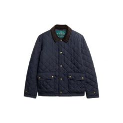 Kurtka puchowa Superdry Estate. Niebieskie kurtki męskie Superdry, m, bez wzorów, z puchu, bez kaptura. Za 459.45 zł.