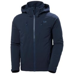 Kurtka narciarska Helly Hansen Alpha 4.0. Niebieskie kurtki sportowe męskie Helly Hansen, l, bez wzorów, z elastanu, bez kaptura, narciarskie, primaloft. Za 1,828.50 zł.