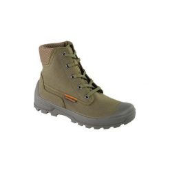 Buty myśliwskie RESPI 100. Brązowe buty sportowe męskie SOLOGNAC, bez wzorów, z bawełny, bez zapięcia. Za 129.99 zł.