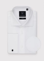 PAKO LORENTE - Koszula męska na spinki. Białe koszule męskie Pako Lorente, m, bez wzorów, z bawełny, eleganckie, bez kołnierzyka, bez ramiączek. Za 299.99 zł.