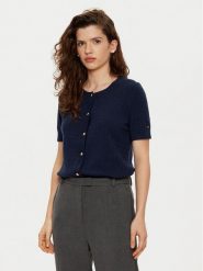 Tommy Hilfiger Kardigan WW0WW43958 Granatowy Regular Fit. Niebieskie kardigany damskie Tommy Hilfiger, s, bez wzorów, z wełny, bez kołnierzyka. Za 399.99 zł.