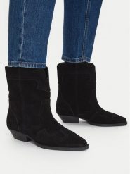 Badura Botki C-MEI-TS6358-01 Czarny. Czarne botki damskie Badura, bez wzorów, ze skóry, bez obcasa, na płaskiej podeszwie, bez zapięcia. Za 299.99 zł.