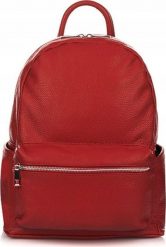 Vera Pelle Bordowy Włoski Plecak Skórzany A4 damski miękka SKÓRA duży P16. Czerwone plecaki damskie Vera Pelle, bez wzorów, ze skóry. Za 384.99 zł.