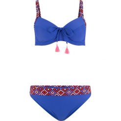 Bikini na fiszbinach "minimizer" (2 części) bonprix niebieski. Niebieskie bikini bonprix, bez wzorów. Za 49.99 zł.