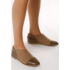 Khaki Matowe Półbuty Clear Vision. Brązowe półbuty damskie Born2be, bez wzorów, z lakierowanej skóry, bez obcasa, na płaskiej podeszwie, bez zapięcia. Za 69.99 zł.