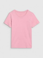 4F T-shirt regular gładki damski - różowy XL. Czerwone t-shirty damskie 4F, xl, bez wzorów, z bawełny, klasyczne, bez kołnierzyka, bez ramiączek. Za 49.99 zł.