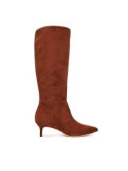 LAUREN RALPH LAUREN Kozaki 802967811003 Brązowy. Brązowe kozaki damskie Lauren Ralph Lauren, bez wzorów, ze skóry, bez obcasa, na szpilce, bez zapięcia. Za 1,199.00 zł.