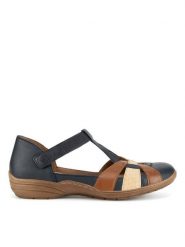 Remonte Półbuty CEO-R7601-14 Granatowy. Niebieskie półbuty damskie Remonte, bez wzorów, ze skóry, bez obcasa, na płaskiej podeszwie, bez zapięcia. Za 369.99 zł.