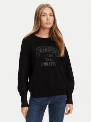 Guess Sweter W5YR26 Z26I2 Czarny Regular Fit. Czarne swetry nierozpinane damskie Guess, s, z aplikacjami, z wiskozy, bez kołnierzyka, bez ramiączek. Za 299.99 zł.