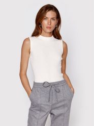 Boss Top Feskies 50473237 Biały Slim Fit. Białe topy damskie Boss, l, bez wzorów, z wiskozy, bez kołnierzyka, bez ramiączek. Za 599.99 zł.