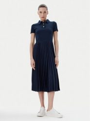 Tommy Hilfiger Sukienka codzienna WW0WW44448 Granatowy Regular Fit. Niebieskie sukienki damskie Tommy Hilfiger, na co dzień, s, bez wzorów, z bawełny, bez kołnierzyka, bez ramiączek, proste. Za 449.99 zł.