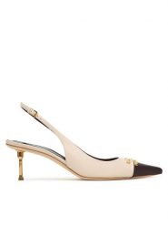 Elisabetta Franchi Czółenka SA57L61E2 Écru. Białe czółenka damskie Elisabetta Franchi, bez wzorów, ze skóry, bez obcasa, bez zapięcia. Za 3,429.00 zł.