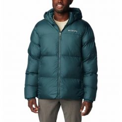 Kurtka Turystyczna Puchowa Zimowa Męska Columbia Puffect Hooded Jacket. Zielone kurtki męskie Columbia, na zimę, m, bez wzorów, z puchu, sportowe, bez kaptura. W wyprzedaży za 637.65 zł.