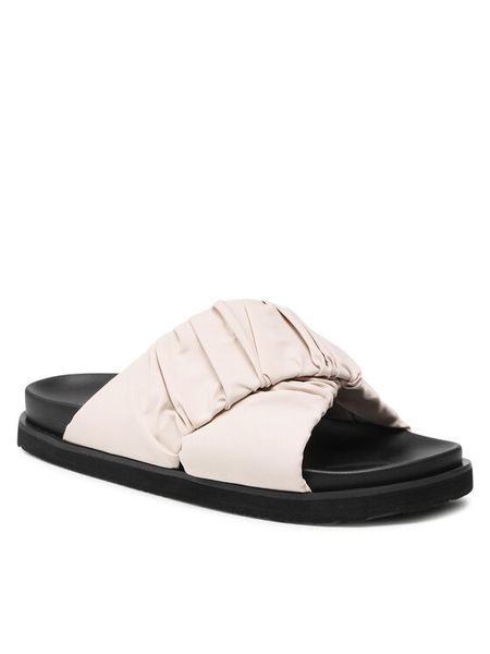 Klapki DeeZee. Brązowe klapki damskie DeeZee, bez wzorów, bez obcasa, bez zapięcia. Za 129.99 zł.