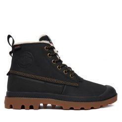 Trapery Palladium. Czarne buty zimowe męskie Palladium, bez wzorów, bez obcasa, bez zapięcia. Za 699.99 zł.