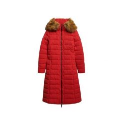 Damska długa kurtka Superdry New Arctic. Czerwone kurtki sportowe damskie Superdry, na zimę, xl, bez wzorów, z materiału, bez ramiączek, trekkingowe. Za 838.60 zł.