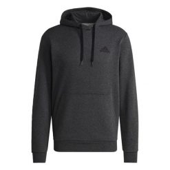 Bluza z kapturem Essentials Fleece. Czarne bluzy męskie Adidas, bez wzorów, sportowe, bez ramiączek, z kapturem. Za 229.00 zł.