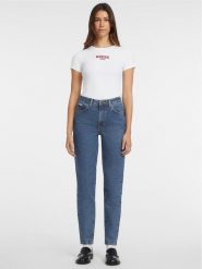 Guess Jeans Jeansy W4YA0D D5CC3 Niebieski Relaxed Fit. Niebieskie jeansy damskie Guess Jeans, z aplikacjami, z jeansu. Za 249.99 zł.