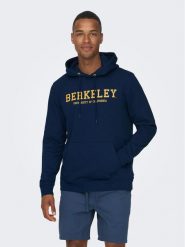 Only & Sons Bluza 22026331 Granatowy Regular Fit. Niebieskie bluzy męskie Only & Sons, l, bez wzorów, z bawełny, bez ramiączek, bez kaptura. Za 229.99 zł.