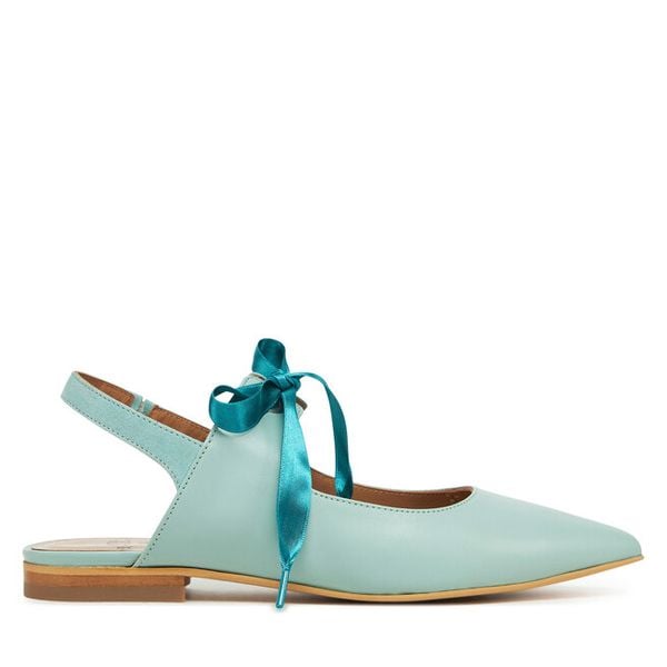 Baleriny Fly London. Niebieskie balerinki damskie Fly London, bez wzorów, bez obcasa, bez zapięcia. Za 359.99 zł.