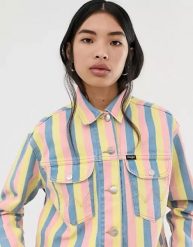 WRANGLER CUT OFF JACKET DAMSKA KURTKA JEANSOWA PASKI SUNNY STRIPES W417WN48K 112128795. Kurtki damskie Wrangler, s, bez wzorów, z jeansu, bez kaptura. Za 199.99 zł.