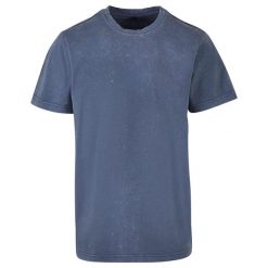 Koszulka Z Okrągłym Dekoltem Dla Dorosłych Unisex Acid Wash. Niebieskie bluzki damskie BUILD YOUR BRAND, xl, bez wzorów, sportowe, bez kołnierzyka, bez ramiączek. Za 78.99 zł.