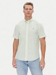 Tommy Hilfiger Koszula MW0MW37584 Zielony Regular Fit. Zielone koszule męskie Tommy Hilfiger, m, bez wzorów, z bawełny, bez kołnierzyka, bez ramiączek. Za 179.99 zł.