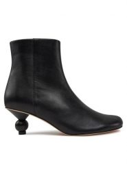 Weekend Max Mara Botki Acro 251579101460 Czarny. Czarne botki damskie Weekend Max Mara, bez wzorów, ze skóry, bez obcasa, na słupku, bez zapięcia. Za 1,429.00 zł.